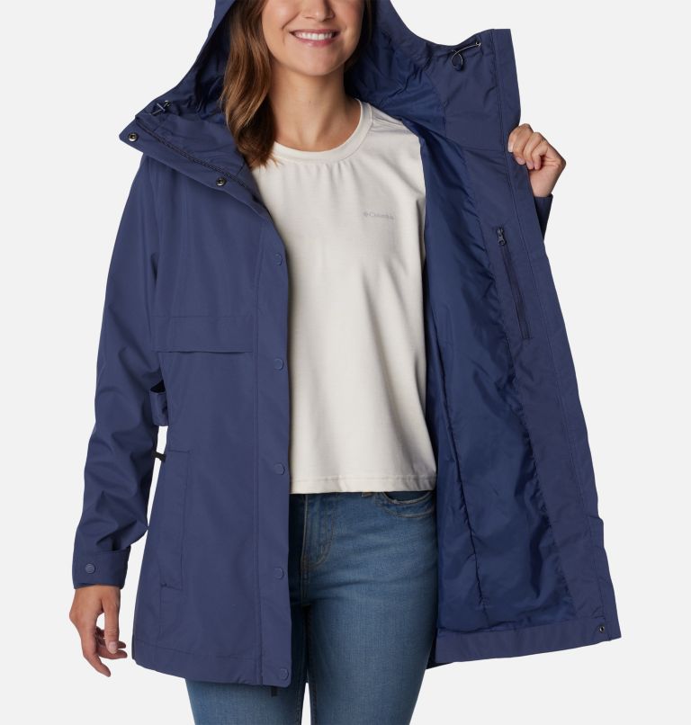 Women’s Long Valley Rain Trench II, Color: Nocturnal, image 5