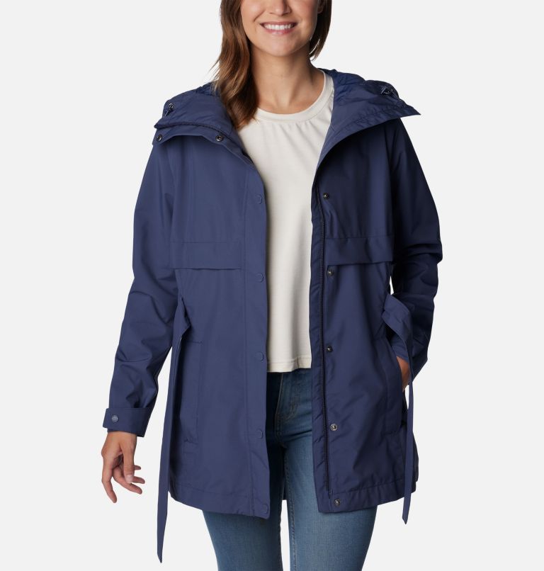 Women's Long Valley Rain Trench II, Color: Nocturnal, image 7