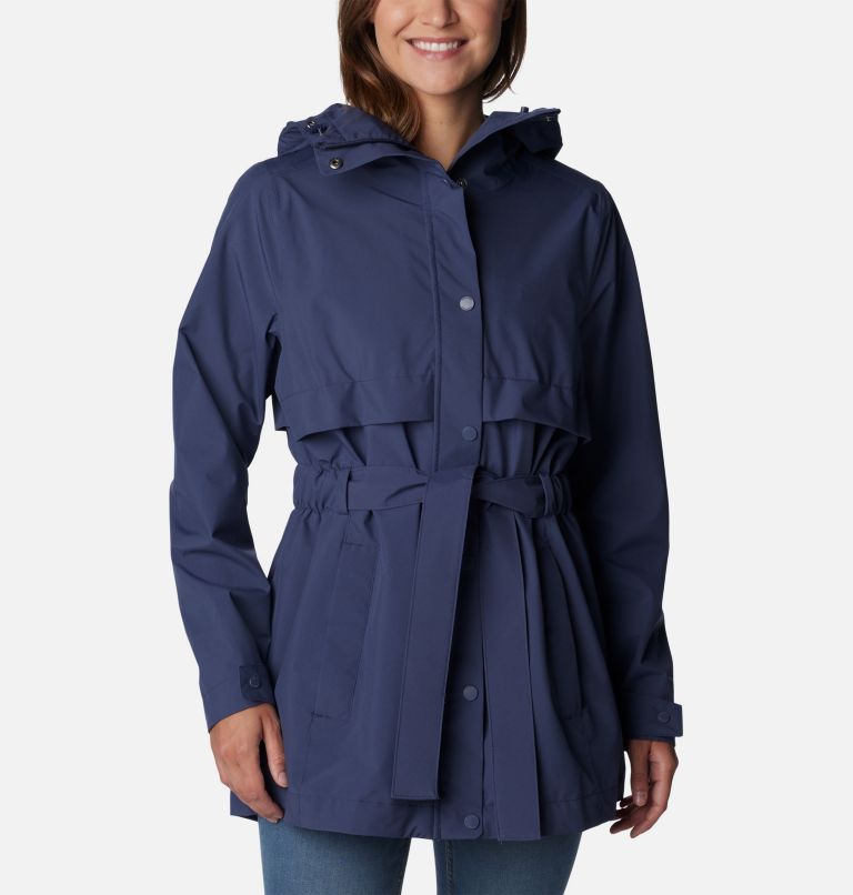 Women’s Long Valley Rain Trench II, Color: Nocturnal, image 1