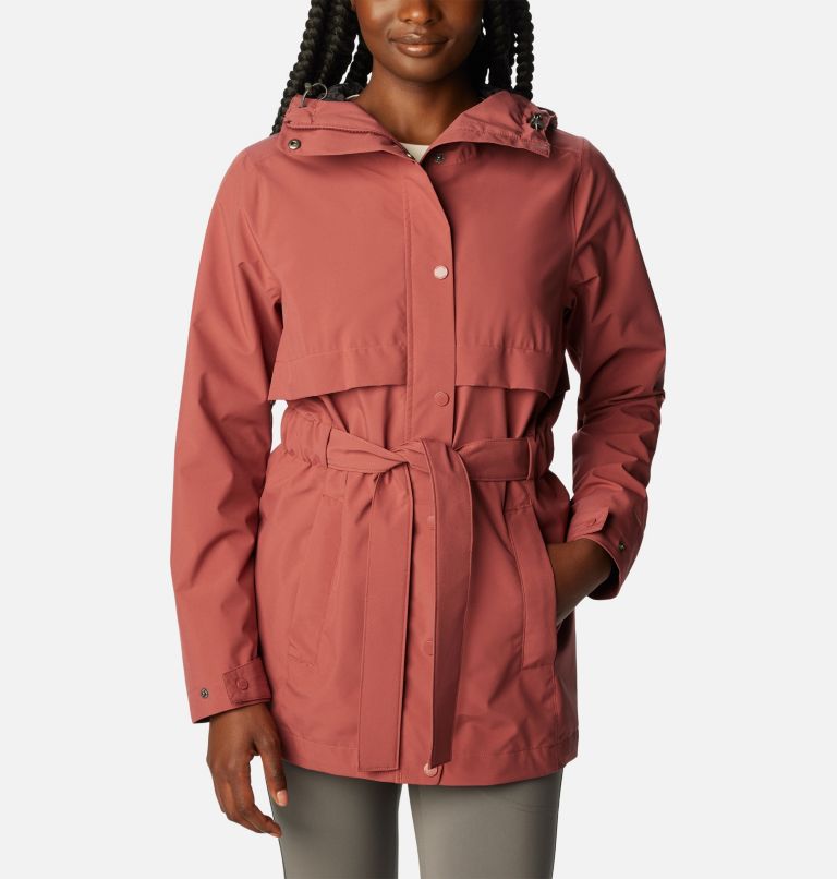 Thumbnail: Women's Long Valley Rain Trench II, Color: Beetroot, image 1