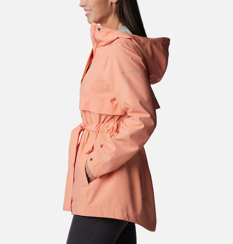 Thumbnail: Women's Long Valley Rain Trench II, Color: Summer Peach, image 3