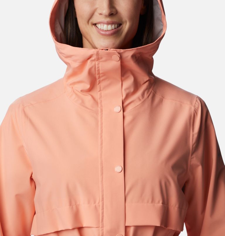 Trench mi-long imperméable noir à capuche pour femme – Queen HBT