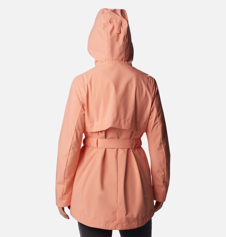 Thumbnail: Women's Long Valley Rain Trench II, Color: Summer Peach, image 2
