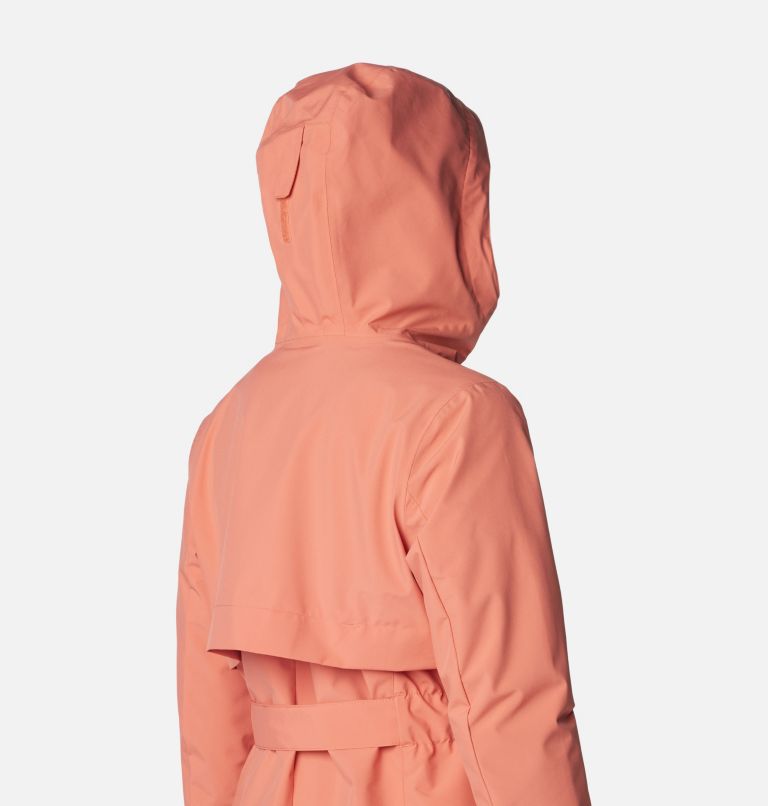 Thumbnail: Women's Long Valley Rain Trench II, Color: Faded Peach, image 6