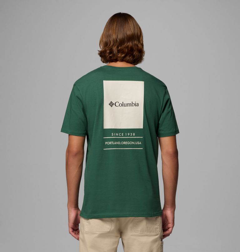 Camiseta estampada Barton Springs para hombre, Color: Rain Forest, Dark Stone, image 1
