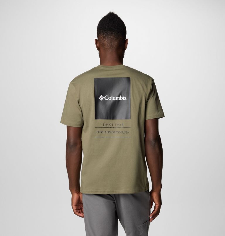 Men's Barton Springs Graphic T-Shirt, Color: Stone Green, Black, image 1