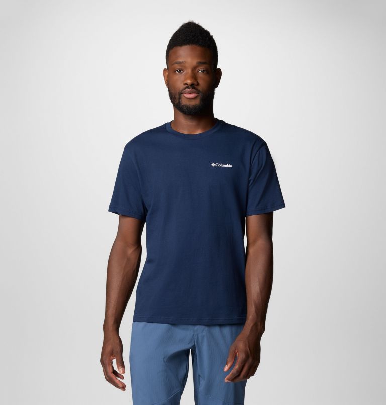 Men's Barton Springs Graphic T-Shirt, Color: Collegiate Navy, White, image 2