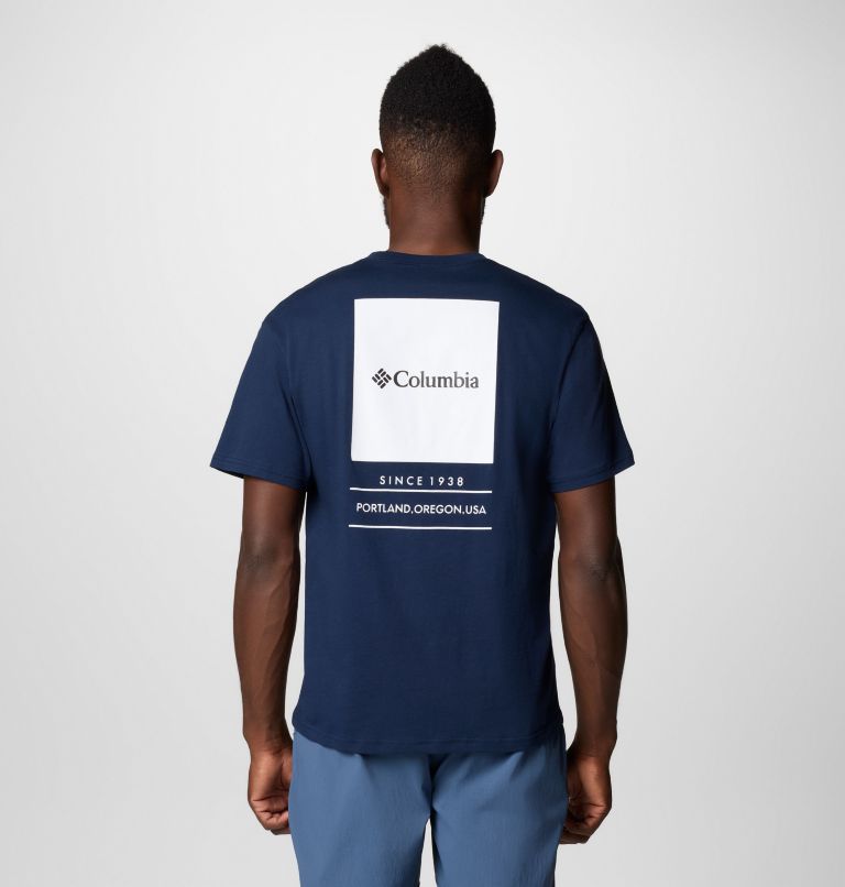 Men's Barton Springs Graphic T-Shirt, Color: Collegiate Navy, White, image 1