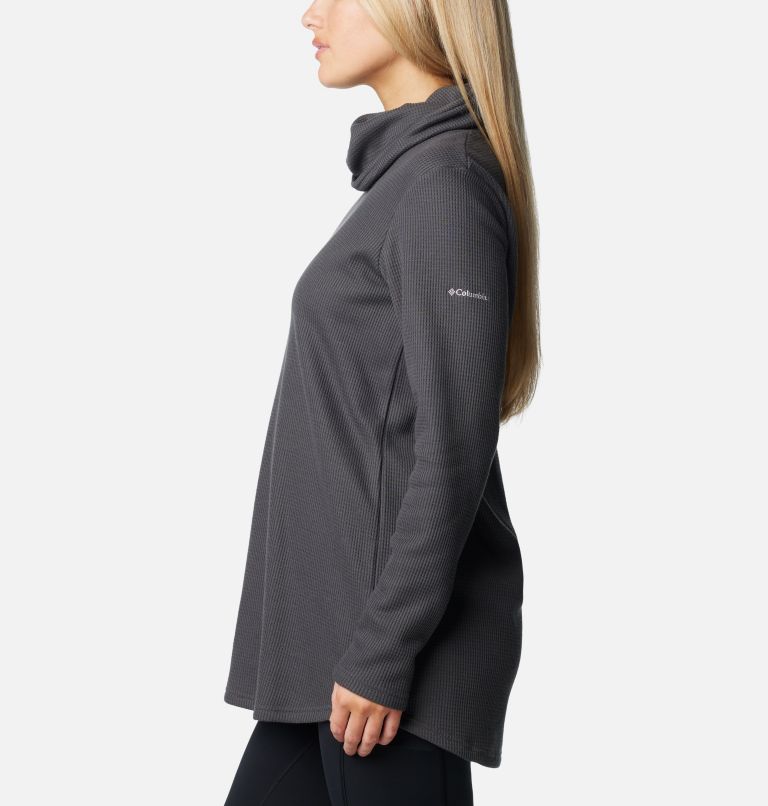 Women's Holly Hideaway Waffle Cowl Neck Pullover, Color: Shark, image 3