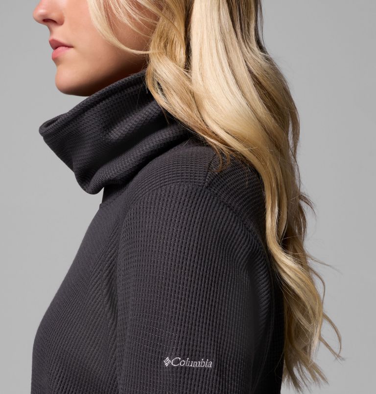 Women's Holly Hideaway Waffle Cowl Neck Pullover, Color: Shark, image 7