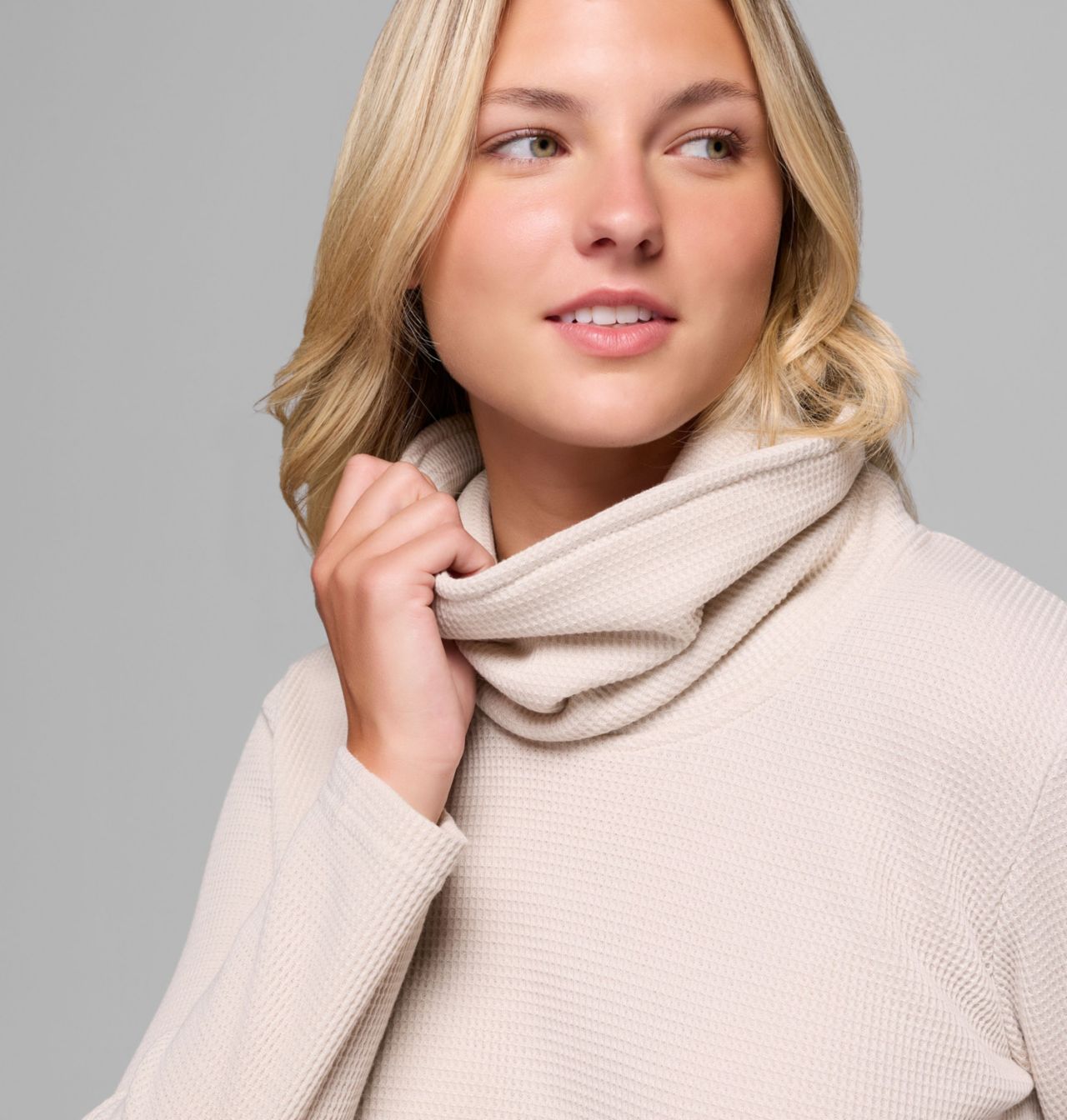 Women's Holly Hideaway™ Waffle Cowl Neck Pullover | 278 | L 5
