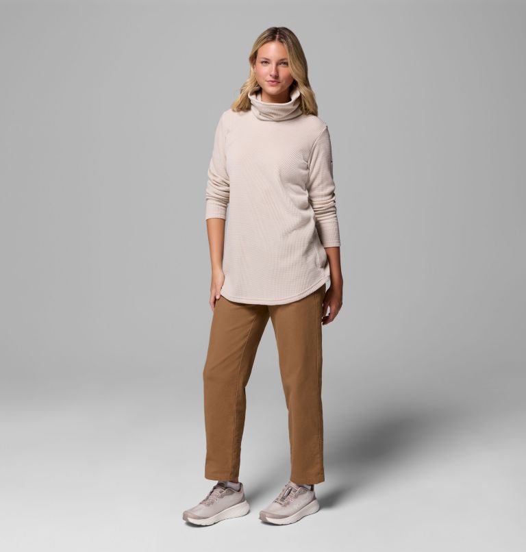 Women's Holly Hideaway Waffle Cowl Neck Pullover, Color: Dark Stone, image 2