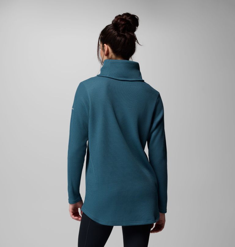 Women's Holly Hideaway Waffle Cowl Neck Pullover, Color: Everblue, image 3