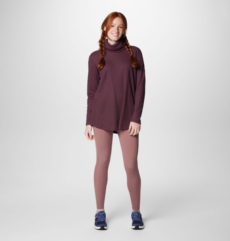 Women's Holly Hideaway Waffle Cowl Neck Pullover, Color: Moonvista, image 3