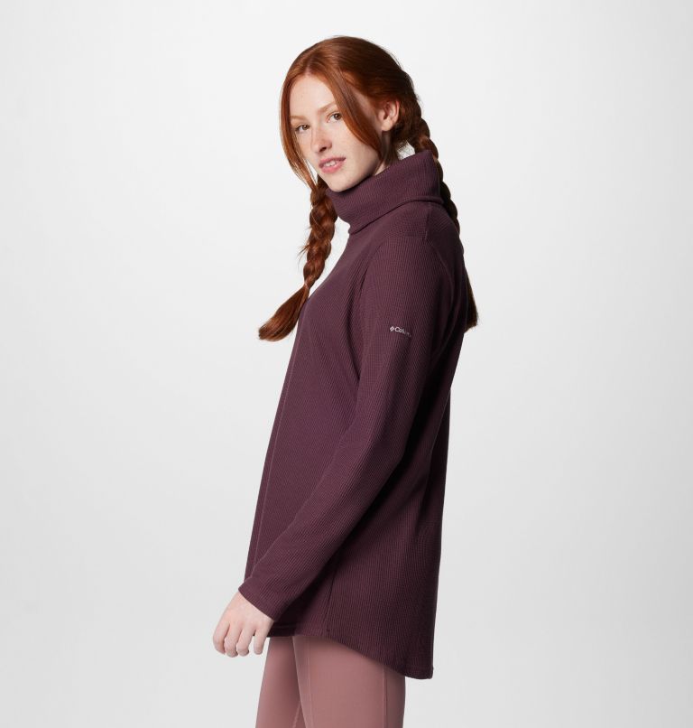 Women's Holly Hideaway Waffle Cowl Neck Pullover, Color: Moonvista, image 4