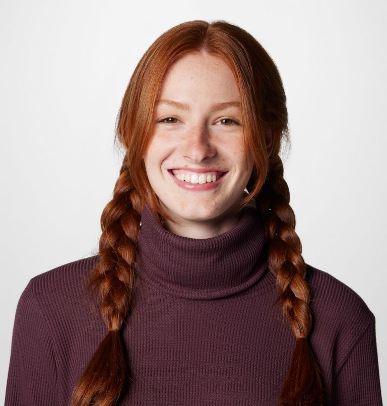 Women's Holly Hideaway Waffle Cowl Neck Pullover, Color: Moonvista, image 5