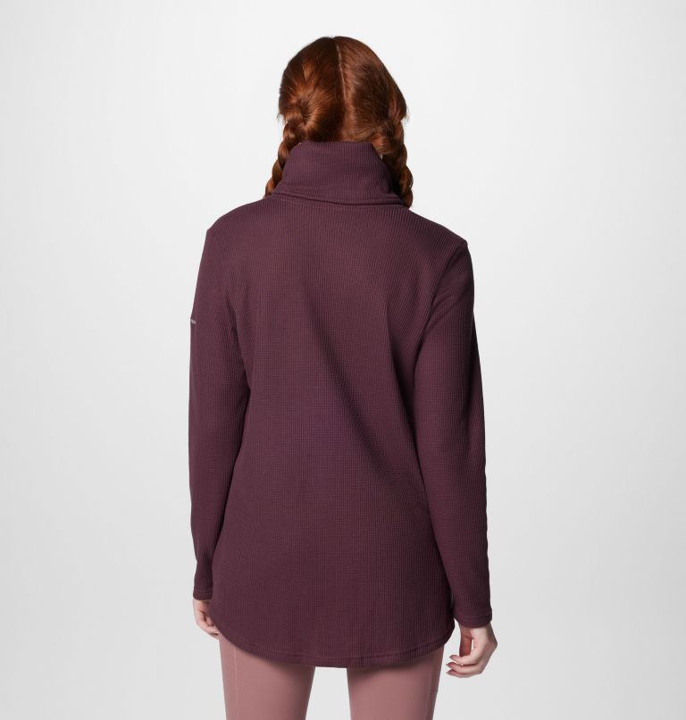 Women's Holly Hideaway Waffle Cowl Neck Pullover, Color: Moonvista, image 2