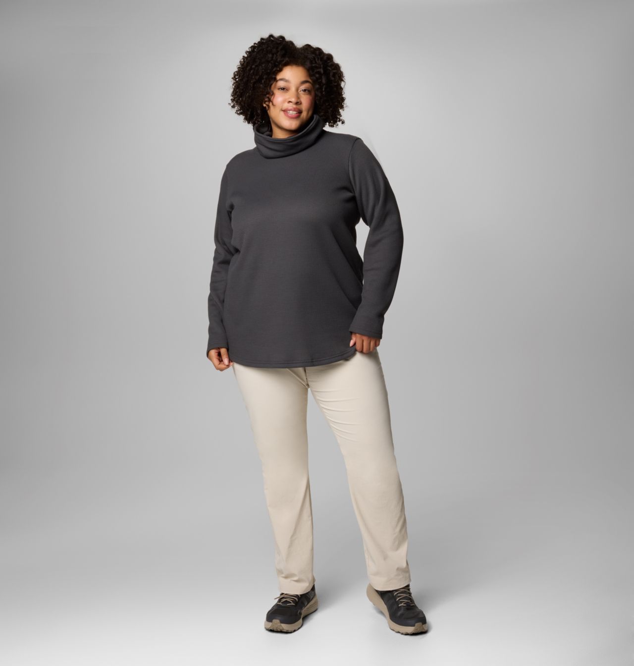 Women's Holly Hideaway™ Waffle Cowl Neck Pullover - Plus Size 3