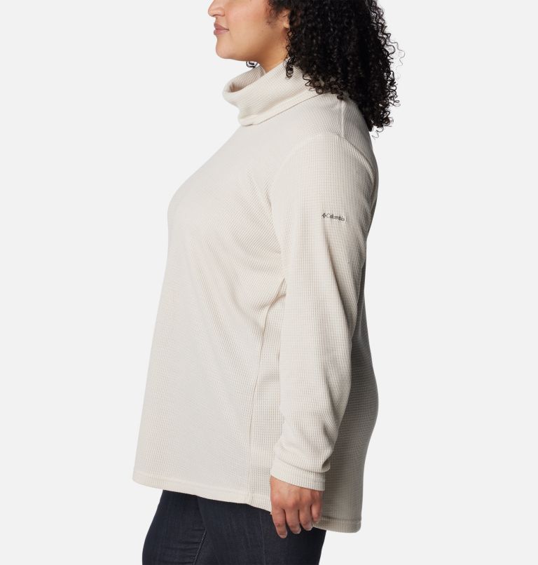 Women's Holly Hideaway Waffle Cowl Neck Pullover - Plus Size, Color: Dark Stone, image 3
