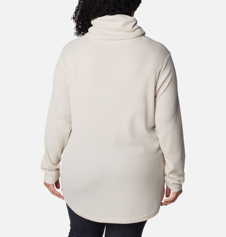 Women's Holly Hideaway Waffle Cowl Neck Pullover - Plus Size, Color: Dark Stone, image 2