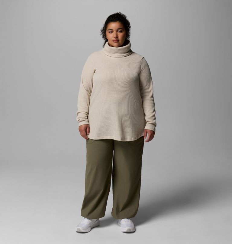 Women's Holly Hideaway Waffle Cowl Neck Pullover - Plus Size, Color: Dark Stone, image 2