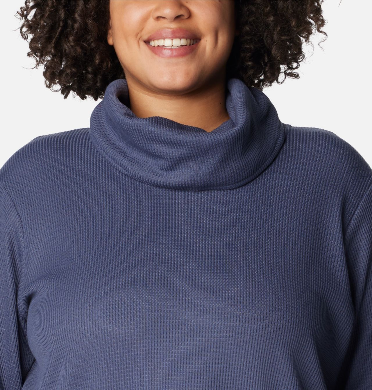 Holly Hideaway™ Waffle Cowl Neck Pullove | 466 | 1X 4
