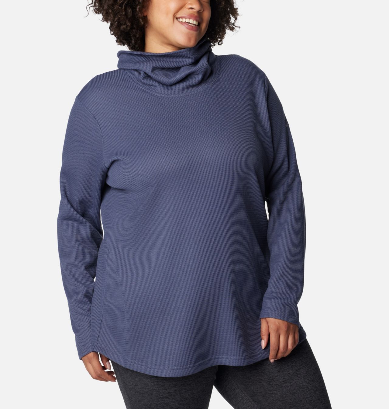 Holly Hideaway™ Waffle Cowl Neck Pullove | 466 | 1X 5