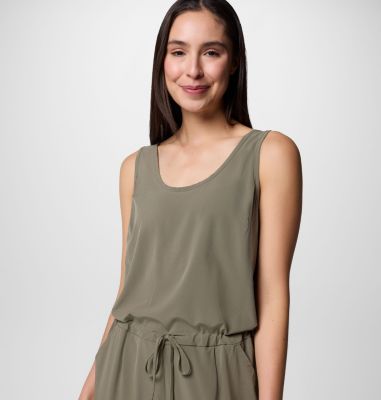 Women's Anytime Tank Jumpsuit, Color: Stone Green, image 4