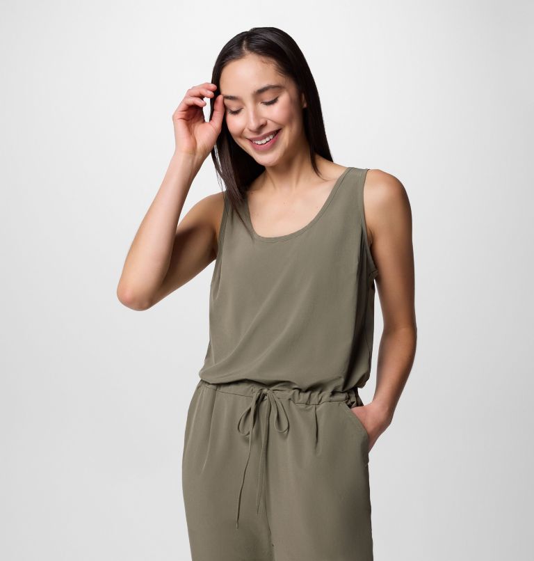 Women's Anytime Tank Jumpsuit, Color: Stone Green, image 6