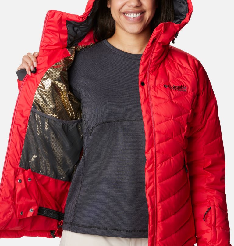 Thumbnail: Women's Roaring Fork Waterproof Down Ski Jacket, Color: Red Lily, image 5