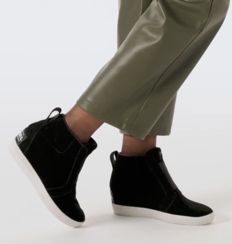 OUT N ABOUT Pull On Women's Wedge, Color: Black, Sea Salt