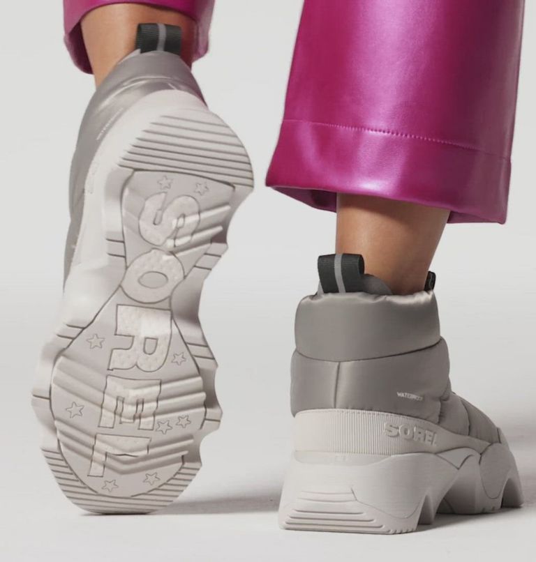 Women's Kinetic Impact Puffy Sneaker Boot, Color: Chrome Grey, Moonstone