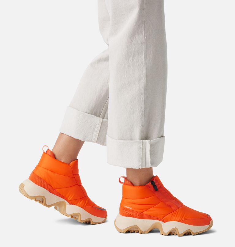 Scarponcini impermeabili stile sneaker Kinetic Impact Puffy da donna, Color: Optimized Orange, Bleached Ceramic, image 7