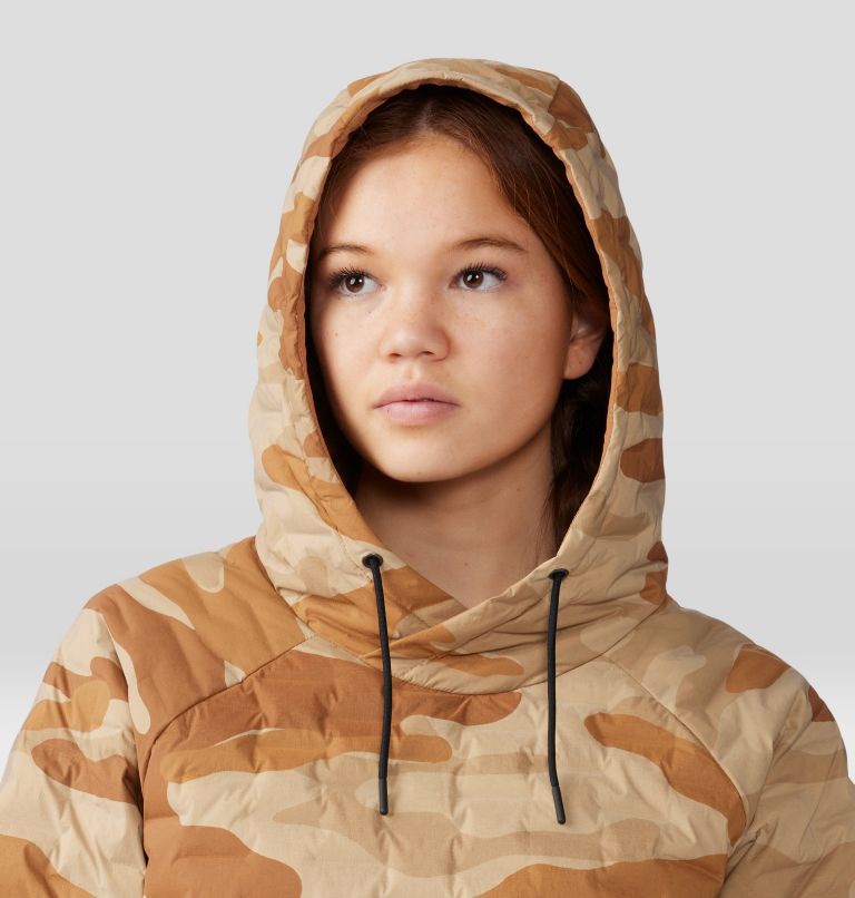Women's Stretchdown Light Pullover Hoody, Color: Copper Clay Camo Print, image 4