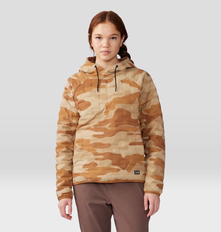 Women's Stretchdown Light Pullover Hoody, Color: Copper Clay Camo Print, image 1