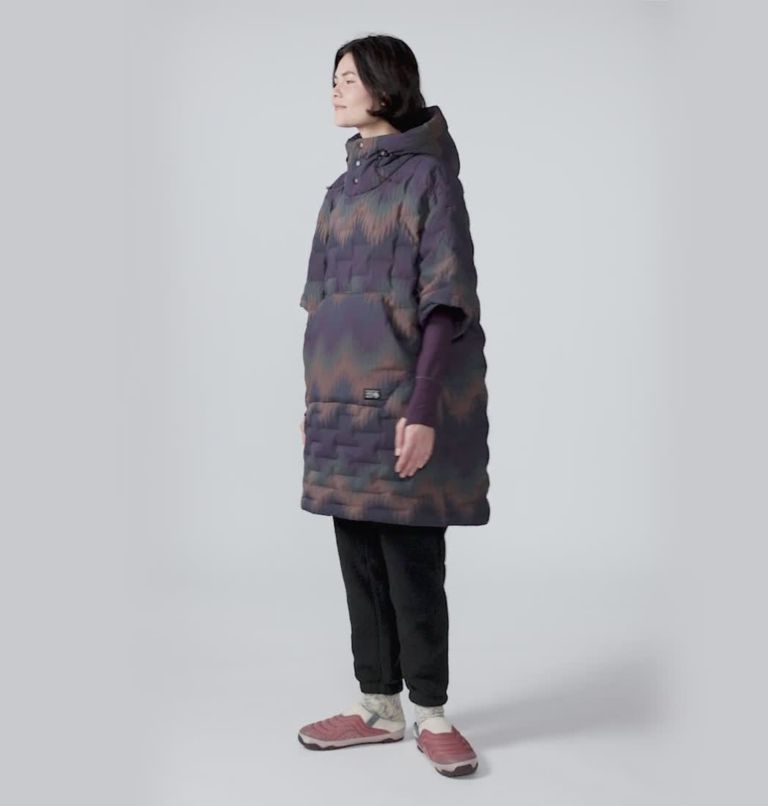 Poncho Stretchdown, Color: Blurple Zig Zag Print
