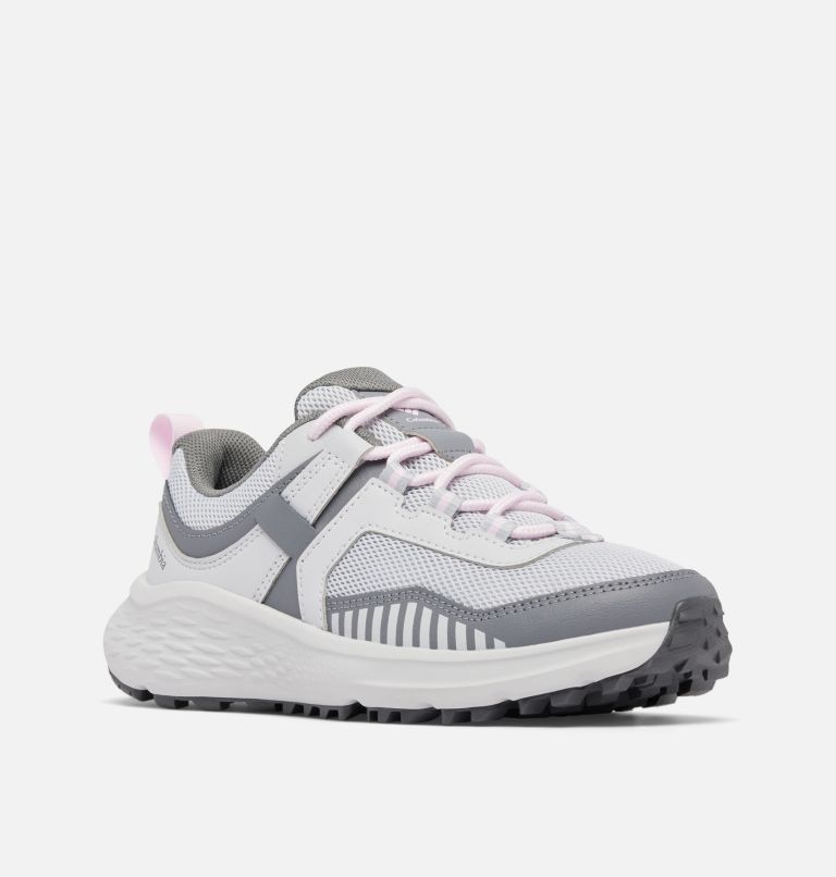 Youth Konos Low Hiking Shoe, Color: Grey Ice, Pink Dawn, image 3