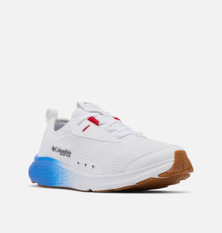 Men's PFG Castback Shoe, Color: White, Vivid Blue, image 3