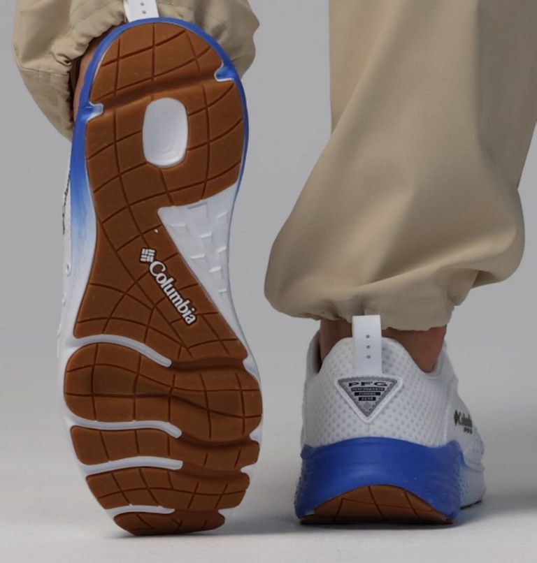 Men's PFG Castback Shoe, Color: White, Vivid Blue