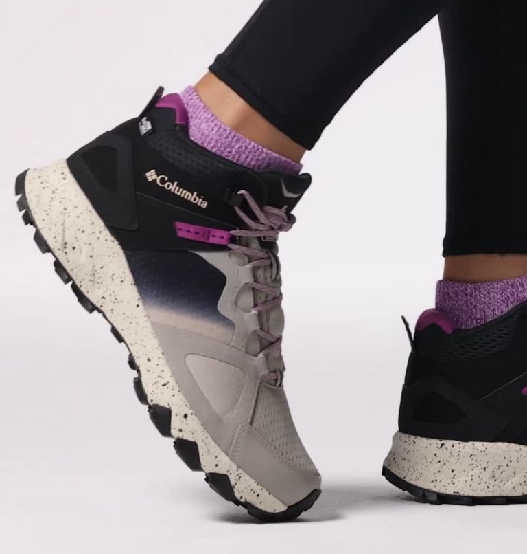 Women's Peakfreak Hera Mid OutDry Shoe, Color: Flint Grey, Berry Patch