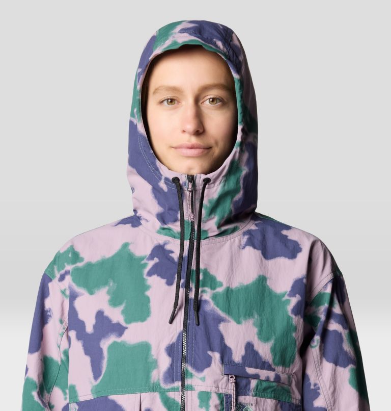 Women's Stryder Full Zip, Color: Blue Pine Blissed Dye Print, image 5