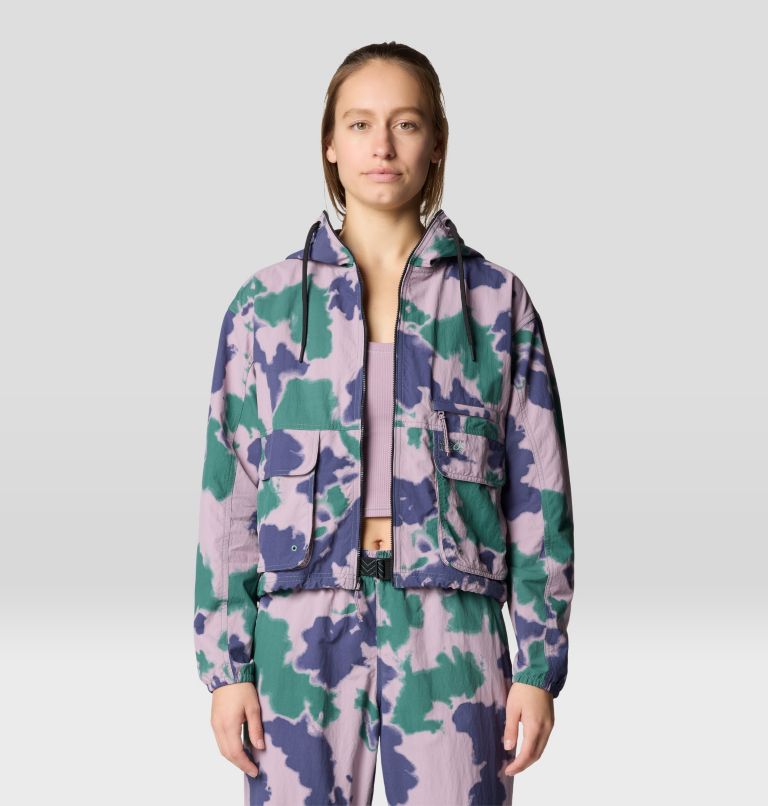 Women's Stryder Full Zip, Color: Blue Pine Blissed Dye Print, image 8