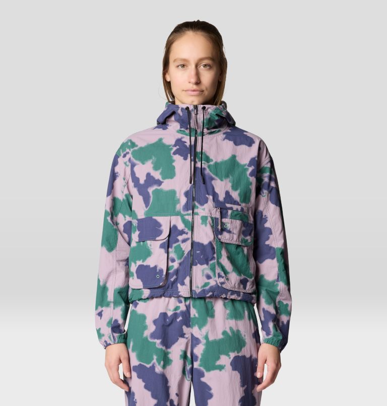 Women's Stryder Full Zip, Color: Blue Pine Blissed Dye Print, image 1