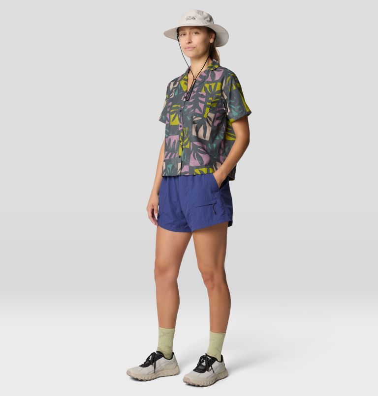 Women's Trail Sender Short Sleeve, Color: Volcanic Meadows Print, image 2