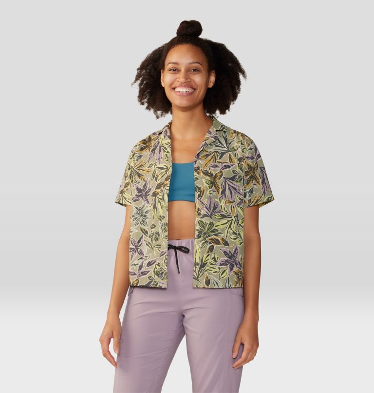 Women's Trail Sender Short Sleeve, Color: Mantis Green Floral Print, image 5