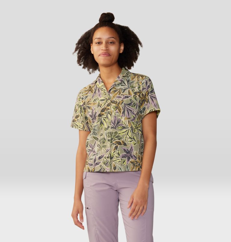 Women's Trail Sender Short Sleeve, Color: Mantis Green Floral Print, image 1