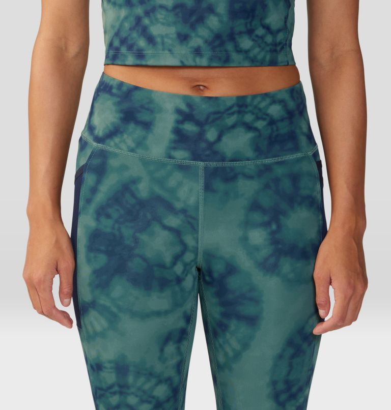 Women's Yuba Trail Crop, Color: Blue Pine Spore Dye Print, image 5