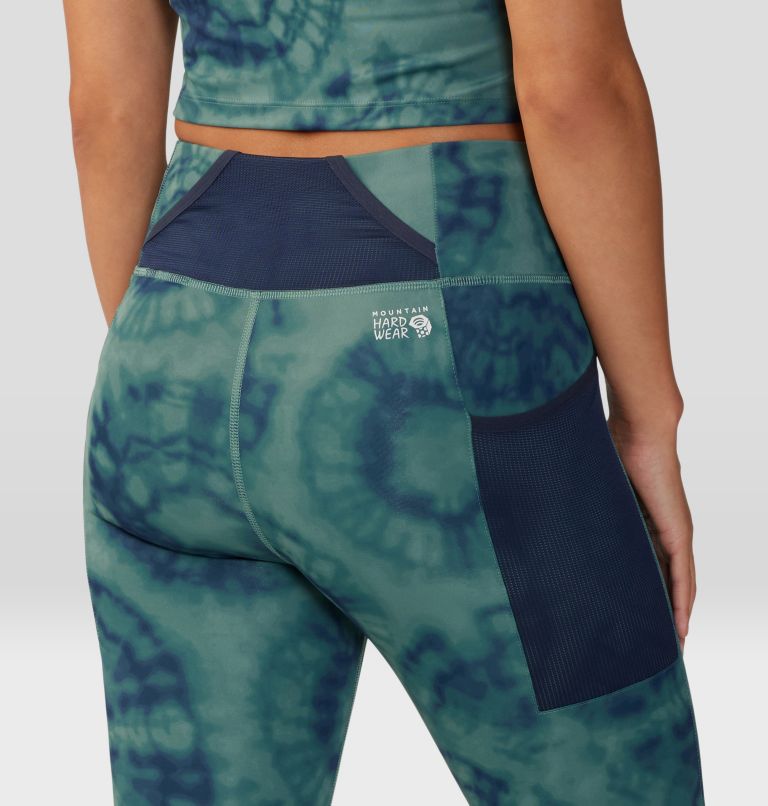 Women's Yuba Trail Crop, Color: Blue Pine Spore Dye Print, image 6