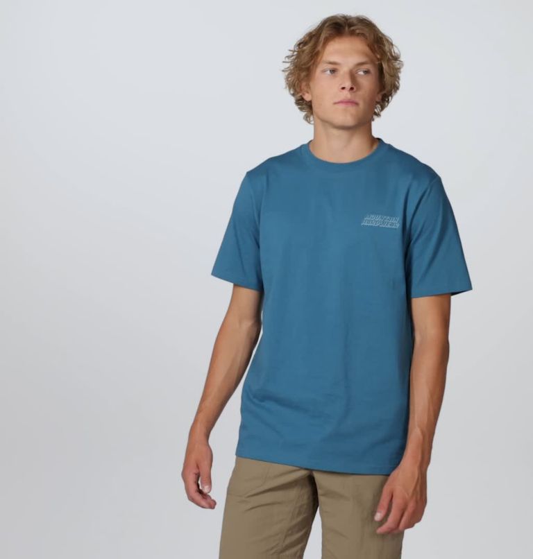 Men's Moon Phases Short Sleeve, Color: Baltic Blue