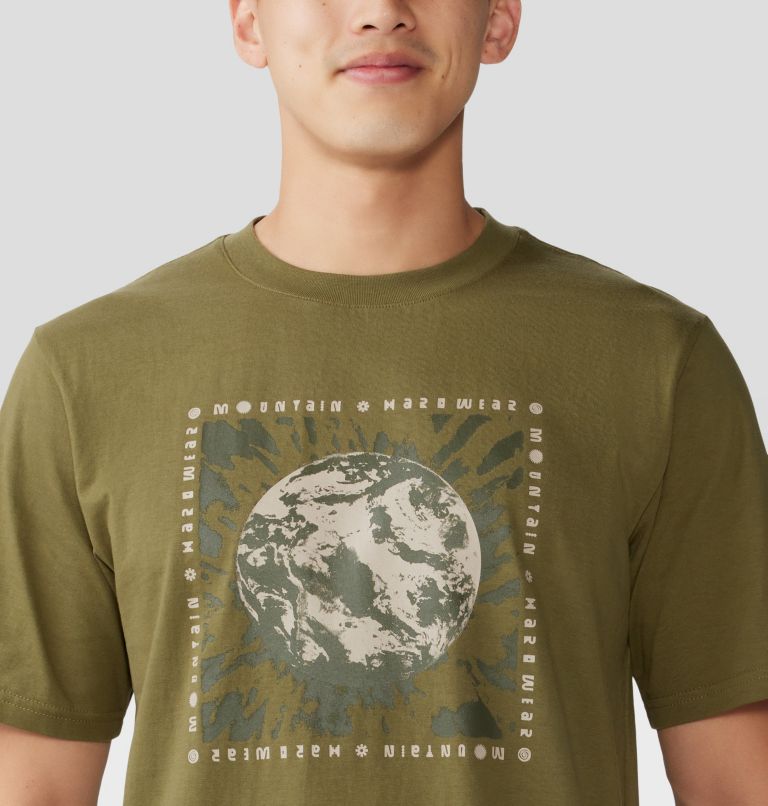 T-shirt à manches courtes Tie Dye Earth Homme, Color: Combat Green, image 4